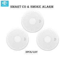 일산화탄소경보기 화재 경보기 감지기 가스 누설 연기 자동식 소방 불꽃 캠핑 wifi 스마트 일산화탄소 센서 tuya control firefighter 배터리 작동 장치 co, 와이파이 3개