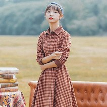 레트로 졸사 키작녀 상견례 꽃무늬 가을 30대여성 리본 복고 패션 여성 개화기 원피스 시밀러룩