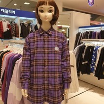 [에꼴리에] GD01 바이올렛체크롱셔츠 19D5353