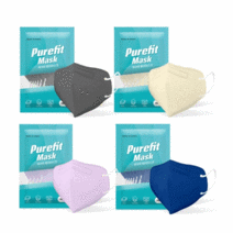 Purefit Mask 퓨어핏 마스크 컬러 새부리형 50매/ 숨쉬기편한 비말차단 재채기 약국 편의점 운동할때 일회용 마스크, 화이트, 25매입 총100매