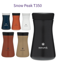 스노우피크 T350 스테인레스스틸 진공 보틀 보온병 캠핑용 휴대용, white