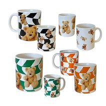 머그컵 강아지머그 귀여운컵 곰돌이컵 홈카페 Cotton bear mug (340ML), 작은곰돌이, 화이트, 1개