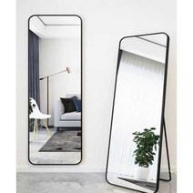 전신 거울 드레싱 플로어 미러 홈 벽 침실 메이크업 입체 피팅, 50x160  블랙