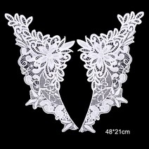 의류 재봉 천꽃자수 레이스 패브릭 DIY 의류 바느질 목선 칼라 테이프 패치 장식 블랙 화이트, 06 Style 6