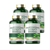 4병 Carlyle 칼라일 Andrographis Paniculata 120캡슐 8000mg + 사은품 랜덤 발송 안드로그라피스 천심련 추출물 무릎 관절 영양, 4개