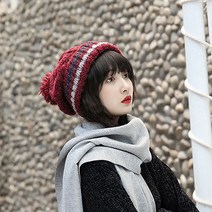 리틀몬스터 여성 겨울모자 방한모 폼폼 니트 방울털 모자 스키장 털모자 LM1201