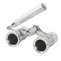 3X25 오페라 쌍안 코팅 렌즈 망원경 안경 극장 유리 레이디 핸들 TELESCOPIO 여자 선물, 은