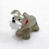일본직발송 4. 포카트 귀여운 수제 유리세공견 슈나우저 CKK522 전폭:25mm B0867X6MBD, One Size_슈나우저