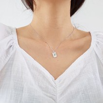 다주드 925 실버 사각 각인 이니셜 은 목걸이 여성실버목걸이