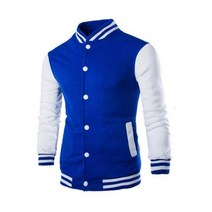 바이크 오토바이 레빗자켓 싱글 캐주얼 야구 유니폼 코트 남성 바머 재킷 리브 슬리브 의류 플리스 스플라이스, [02] M, [02] blue