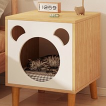 원목 숨숨집 고양이 반려 하우스, 우드화이트