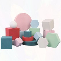 촬영용 전시대 디스플레이 작품 박스 받침대 소품, 푸른하늘색실린더18X3.5CM0x0cm