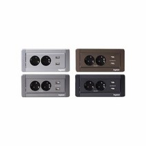 르그랑 인테리어 빌트인 콘센트2구 USB2포트 매립형 콘센트, 단품, 선택항목:사각 2구+USB 2포트 / 그라파이트