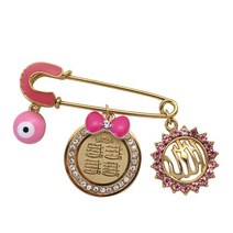 클래식 이슬람 무슬림 Mashallah 터키 악마의 눈 브로치 남자 여자 아기 피더 브로치 핀 쥬얼리 선물, 11 A10329-Gold