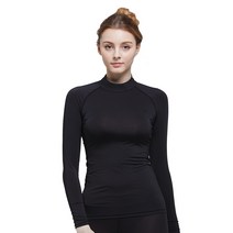 기어엑스 여성용 일반 여름 긴팔목넥 언더레이어 상의