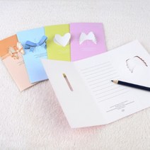 입사 승진 축하 카드 엽서 교회 초청장 초대장, 색상/디자인, 리본 - 핑크