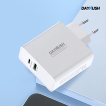 데이러쉬 65W 순수 충전기 USB C타입 PD PPS 충전기 맥북 에어 아이패드 삼성 갤럭시북 서피스 어댑터 + QC 3.0 핸드폰 고속충전 지원