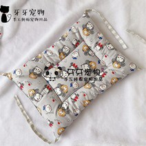 수제 순수 코튼 개 매트 사계절 유니버설 개집 케이지 매트 고양이 매트리스 기계 세탁 가능 변형 불가능한, 밝은 회색 미키_XL 품 60 길이 90cm
