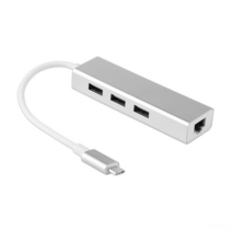 DFMEI Type-C 확장 도크 USB 허브 타입 C에서 100m 메시 프리 드라이브 라인 카드 RJ45 허브, 로즈 골드