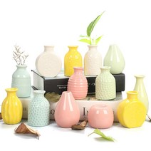 꽃병 생화 조화 화병 말린 꽃 홀더 미니 세라믹 꽃병 개 사무실 홈 방꾸미기 데코 소품, 01 Color Random