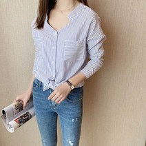 KORELAN 스트라이프 블라우스 여성