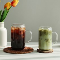 크로크 내열 비어캔 유리 머그, 380ml