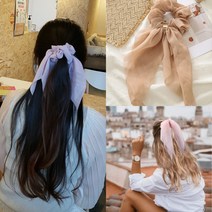 [다이나몰] 스카프 곱창 머리끈 3종세트-보라+핑크+베이지