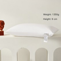 조선호텔베개 마이크로화이바 Purenlatex 1 등급 깃털 패브릭 베개 침구 면 필링 5 성급 호텔 표준 사이즈 74x48cm, 1350g+74x48cm