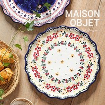 프라카 프라카 폴란드풍 핸드페인팅 도자기 골라담기, 17.직사각접시 (블루데이지)