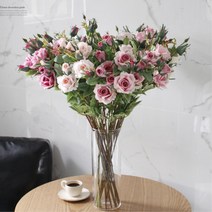 손님접대 연회장 인테리어 장미 모조꽃 현관 오피스텔 겨울 커피숍 침실 샵, 진핑크