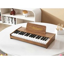 미니피아노 키즈카페 작은 피아노 37음 전자 키보드, 배터리x 핑크 25건반 x악보x 피아노 스티커