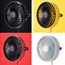 차량선풍기 LED 미니 USB 선풍기 분리형 3단조절, 차량용 송풍구 선풍기 - 블랙