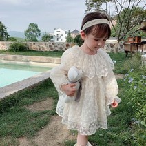 여아용 데이지 벌룬 플라워 원피스