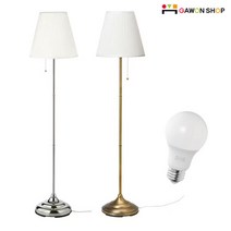 이케아 ARSTID 플로어스탠드와 전구/조명, 실버