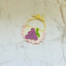 바이현 포도 턱받이 핸드메이드 손뜨개 케이프 강아지고양이스카프 애견악세사리, XL