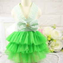 강아지 옷 나시 원피스 패딩 가을 티셔츠 겨울 조끼 후리스 신발 dog summer dress pet cat new year party dress chihuahua girl, 초록, 2xl