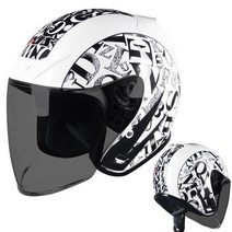 AIS 헬멧 바이크 오토바이 오픈 페이스 Capacete Motocicleta 모토 레이싱 빈티지, [04] XXL, [17] 17