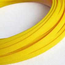 순수한 색상 5M 10M 100M 절연 브레이드 슬리브 타이트 애완 동물 와이어 확장 가능한 케이블 난연성 나일론 꼰 메쉬 튜브, [05] YELLOW, [17] 100M-4mm