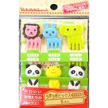 PakupakuLunch Maruki 귀여운 6개의 동물 음식 픽 도시락 박스 런치 박스 (6개 세트)