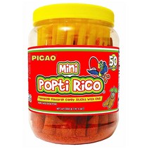 [애플파다] PICAO 멕시코 캔디 타마린드 페이스트 매운 스틱 밀짚 칠리 파우더 미니 Poptirico Vitrolero 50Ct./550g. 둘세 데 타마린도 멕시카노 콘 칠레