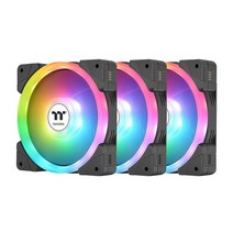 Thermaltake SWAFAN EX 14 ARGB PC 냉각 팬 3팬 pcak 500~2000 RPM 마그네틱 연결 양면 블레이드 MB RGB 소프트웨어와 동기화 C
