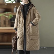 마마제이 중년여자옷 루즈핏 누빔 후드 롱 패딩 40 50대 엄마옷 미시옷