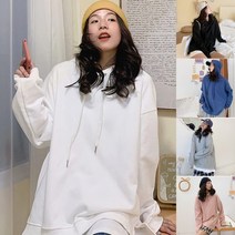 여성 가을 루즈핏 오버핏 후드티 양 옆 트임 아우터 롱 티셔츠