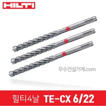 힐티 드릴 기리 4날 콘크리트용 비트 TE-CX SDS플러스용콘기리, 10번 6/22