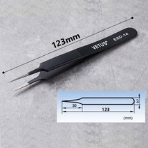 루앤블리 VETUS 비투스 ESD 블랙 핀셋 정전기 방지 정밀 핀셋 스테인레스 스틸 공구 액세서리 도구 SMD Black Tweezer