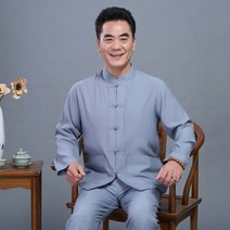 생활한복 개량 태극권 남자의 고전적인 중국 스타일 당나라 정장 쿵푸 옷 날개 천 태극권 의류 세트 남자