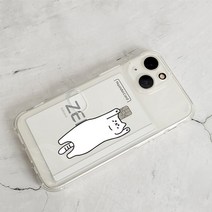 스톤스틸 점프 고양이 옆으로 카드 수납 투명 범퍼 케이스