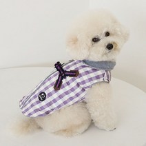 RealPet 체크 하네스 점퍼, 퍼플