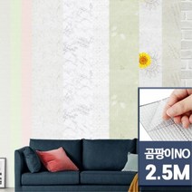 지하 자취방 곰팡이방지 폼 시트벽지 2.5M 스티커타입 아파트도배 빌라 4계절 원룸, 민들레올리브 2.5M