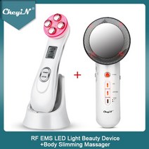 탄탄한피부 탄력 가정용고주파기 미세전류 Ckeyin rf ems led 라이트 페이셜, 검정 흰색